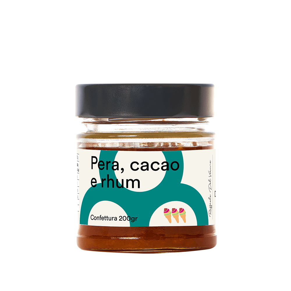 Confettura pera, cacao e rhum