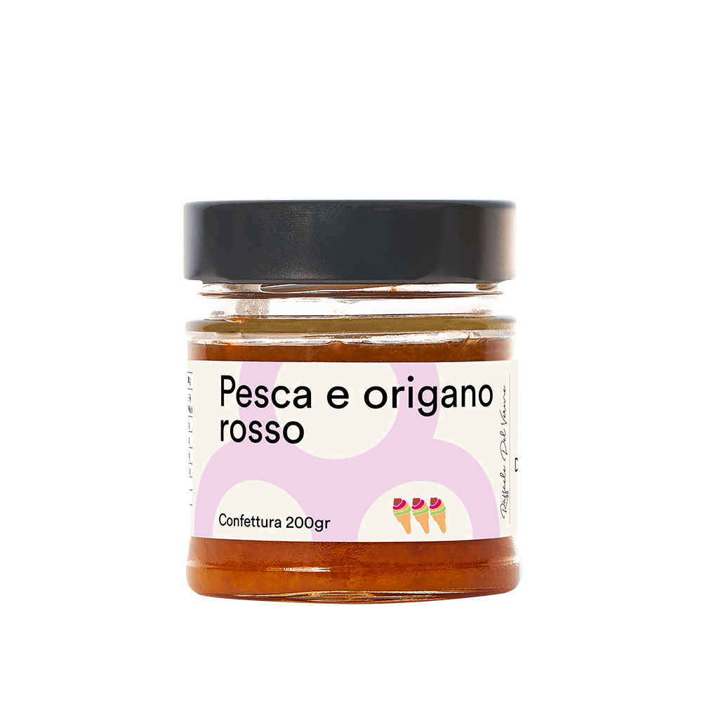 Confettura pesca e origano rosso